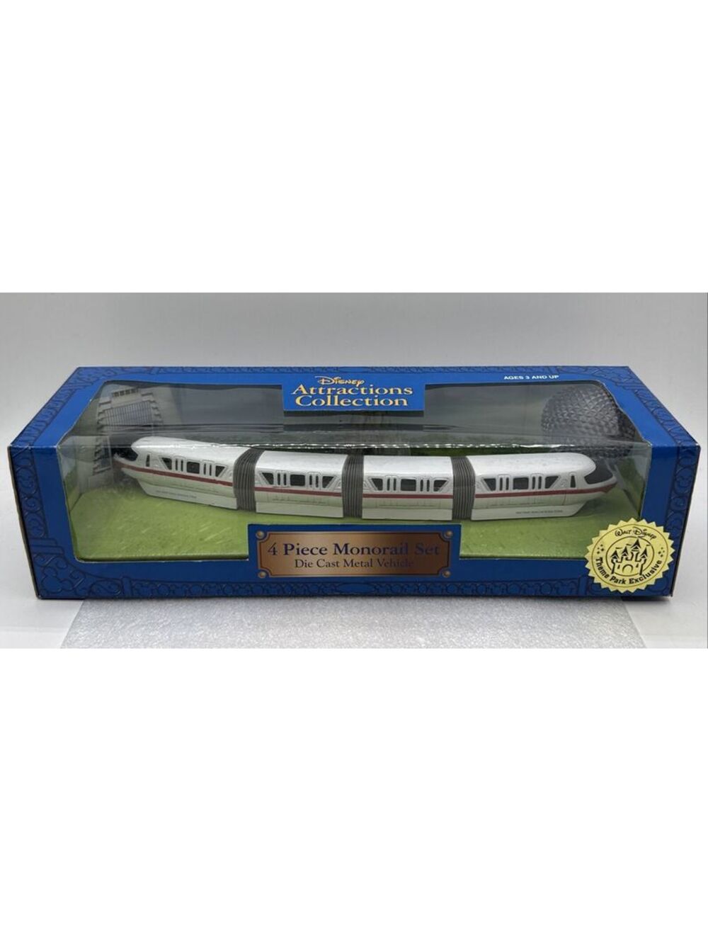 Disney Theme Parks Exclusive 4 Piece Monorail Die Cast Metal Vehicle Set Vintage